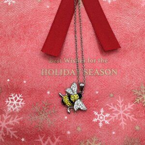 NWT. Silver Honey Bee Pendant Necklace.